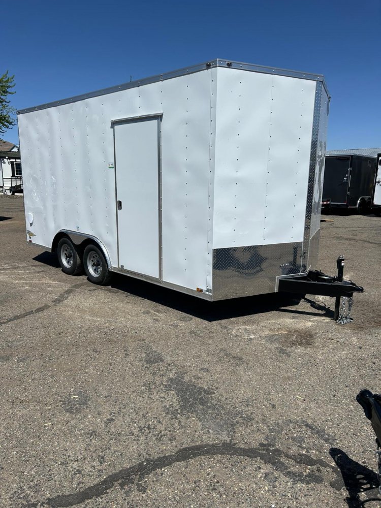8.5x16 Forest River Cargo King Enclosed Trailer - White - 7K GVWR TA