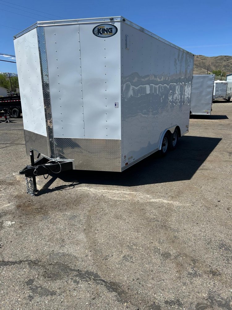 8.5x16 Forest River Cargo King Enclosed Trailer - White - 7K GVWR TA