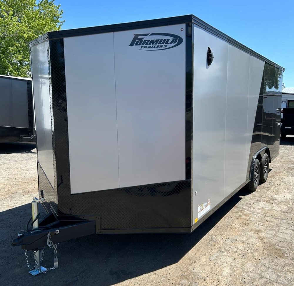 8.5x20 Conquest SE Flat Top Sloped V-Nose Enclosed Car Hauler - Silver/Black | Carson City, NV