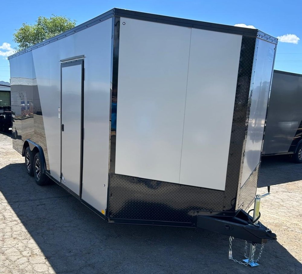 8.5x20 Conquest SE Flat Top Sloped V-Nose Enclosed Car Hauler - Silver/Black | Carson City, NV