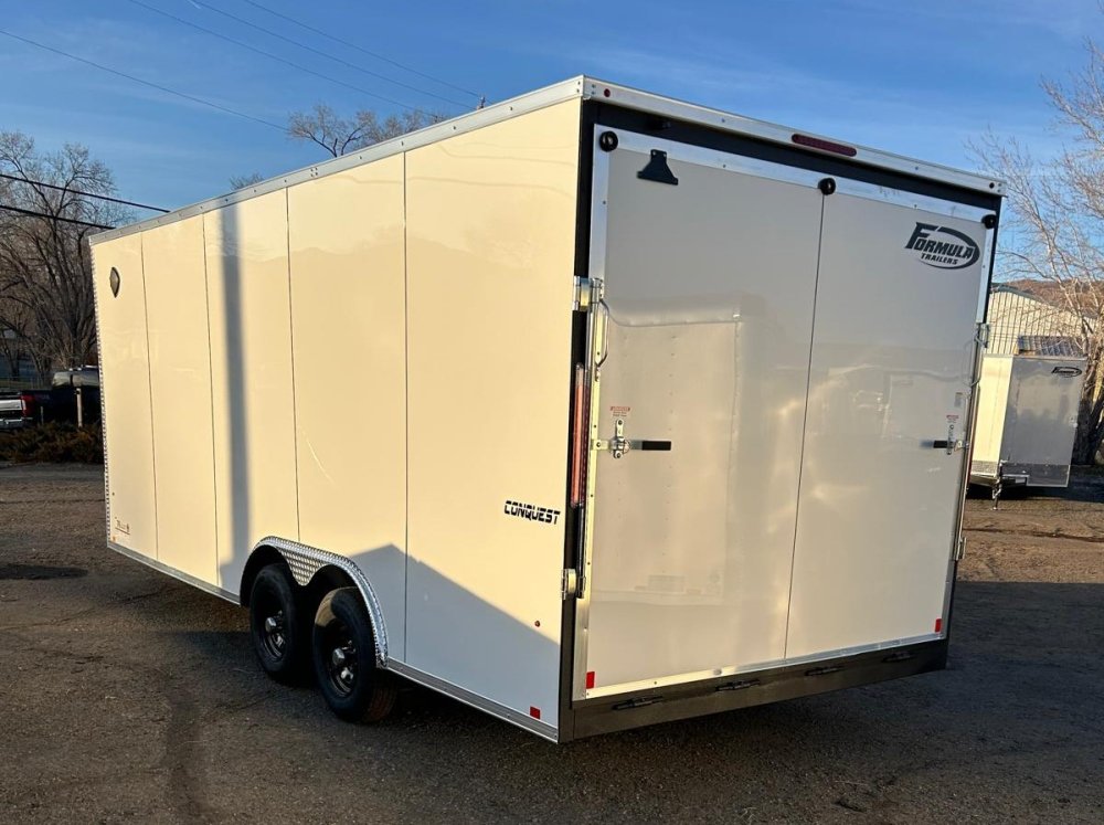 8.5&times;20 Conquest SE Flat Top Sloped V-Nose Enclosed Trailer - White | Carson City, NV