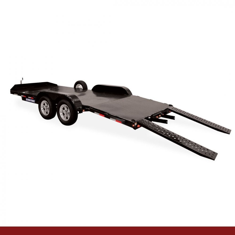 7 x 14+4, 10K Sure-Trac Flatbed Car Hauler - Steel Deck Car Hauler
