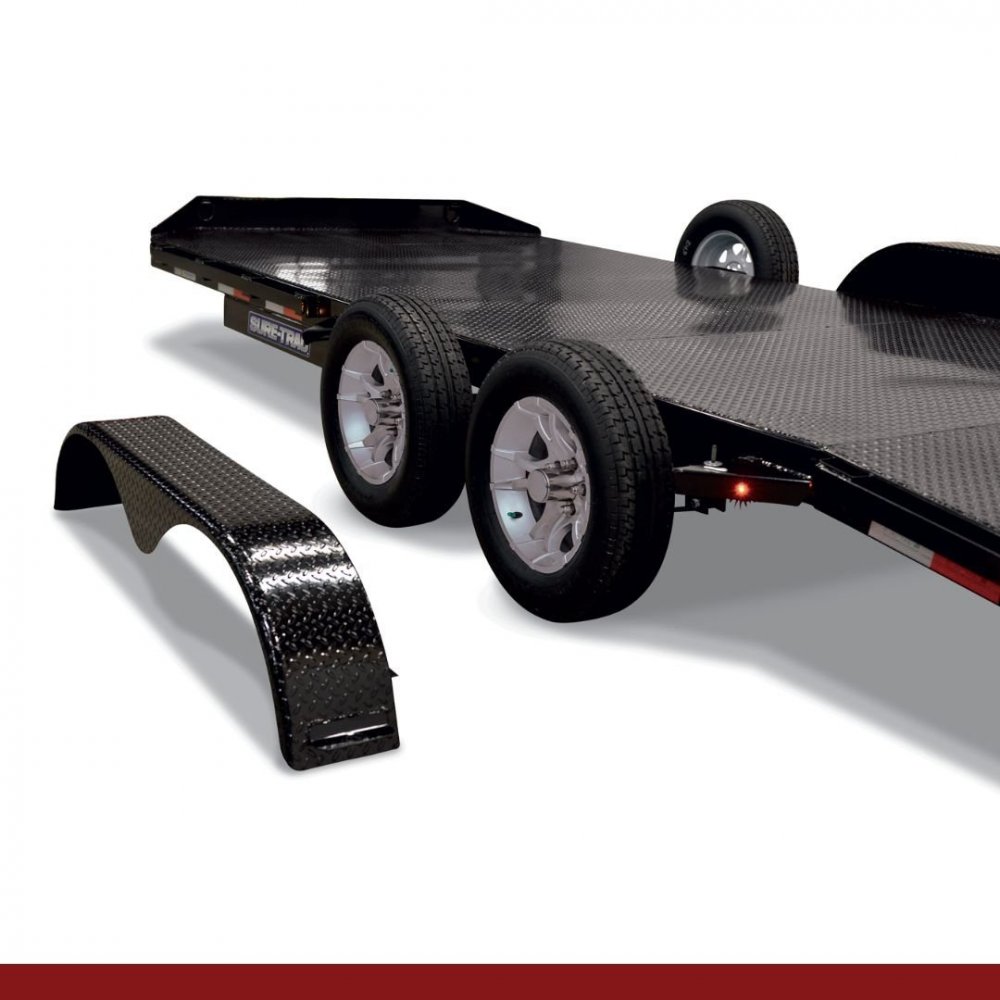 7 x 14+4, 10K Sure-Trac Flatbed Car Hauler - Steel Deck Car Hauler