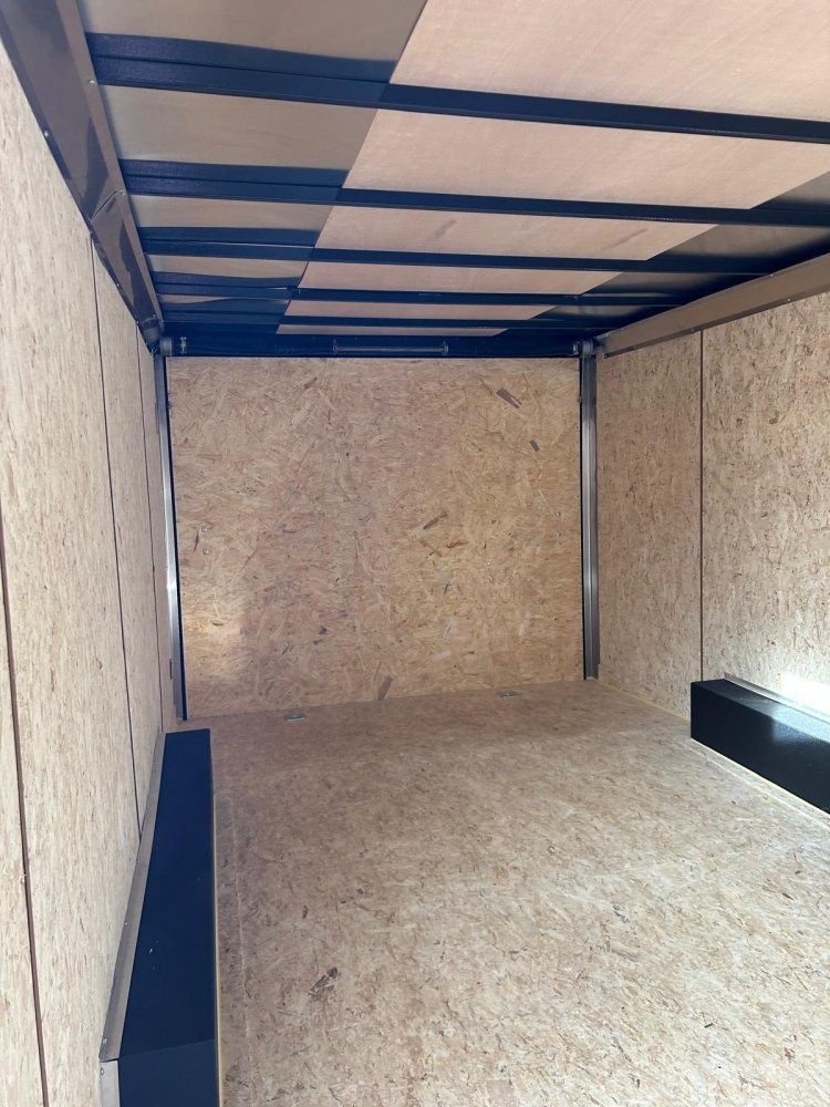 8.5x20 Formula Traverse Flat Top V-Nose Enclosed Trailer - White + Black Trim