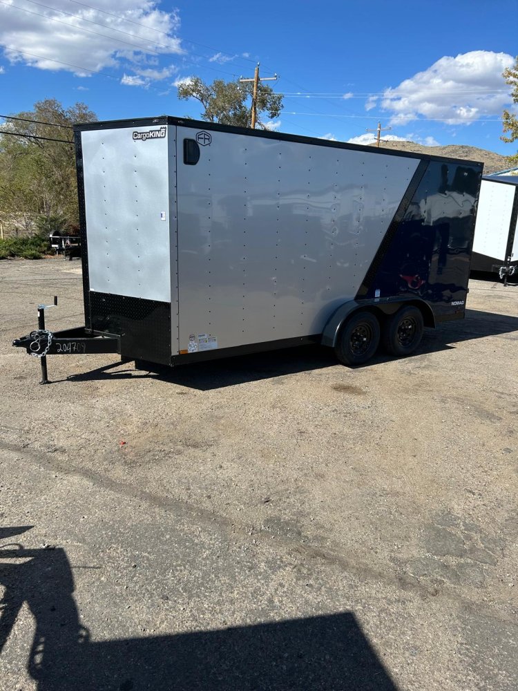 7x16 Forest River Cargo King Enclosed Trailer - Custom Two-Tone Diamond Ice & Indigo Blue