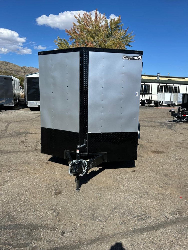 7x16 Forest River Cargo King Enclosed Trailer - Custom Two-Tone Diamond Ice & Indigo Blue