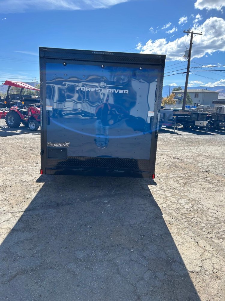7x16 Forest River Cargo King Enclosed Trailer - Custom Two-Tone Diamond Ice & Indigo Blue