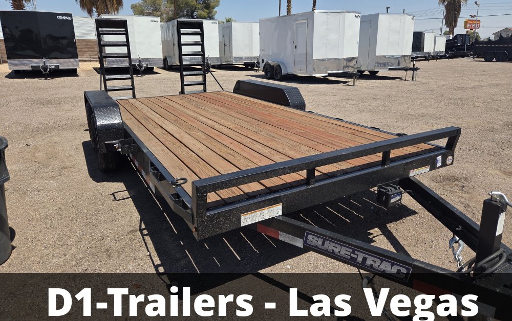 7x16 Sure-Trac Equipment Trailer - 10K GVWR (14+2 Deck)