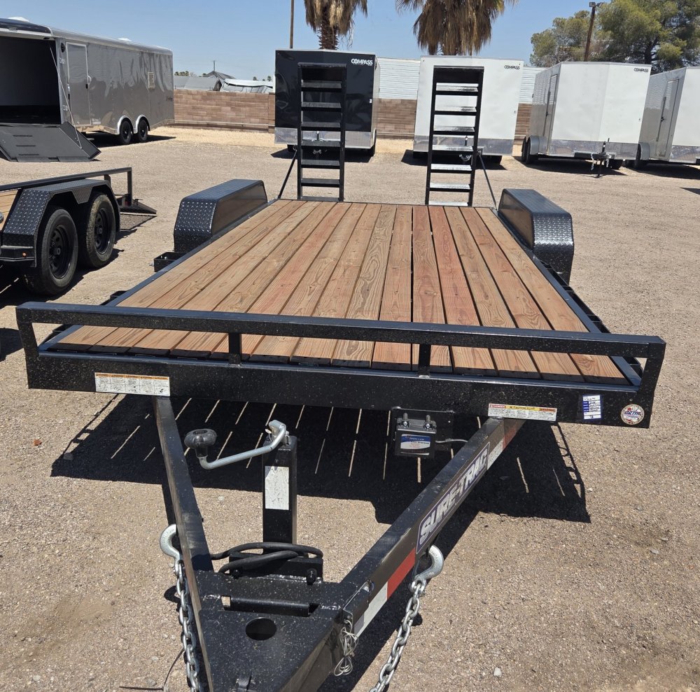 7x16 Sure-Trac Equipment Trailer - 10K GVWR (14+2 Deck)