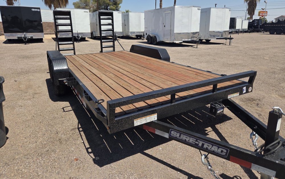 7x16 Sure-Trac Equipment Trailer - 10K GVWR (14+2 Deck)