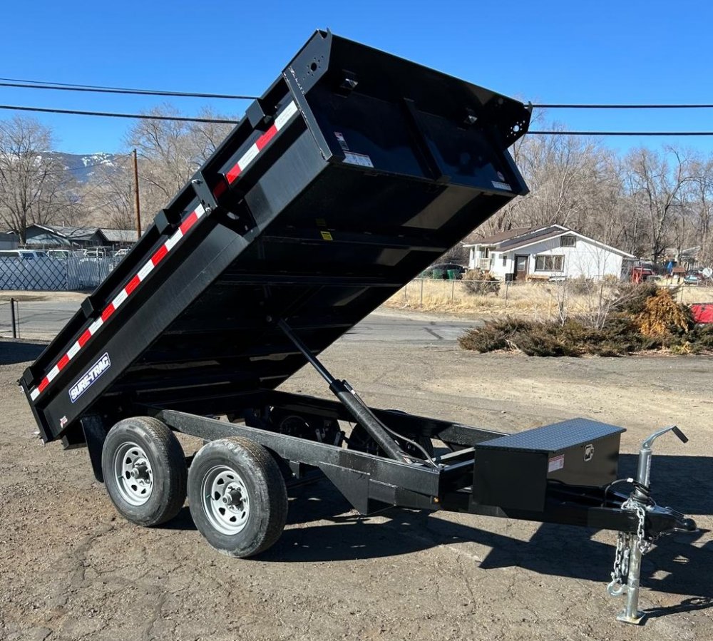 6x10 SD Deckover Dump Trailer, 10K Single Ram