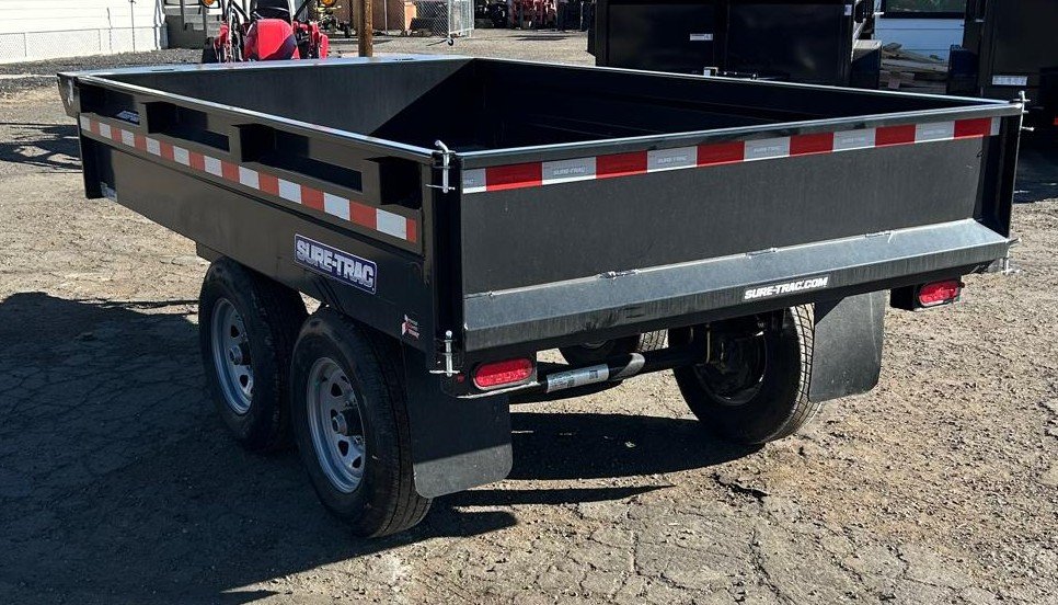 6x10 SD Deckover Dump Trailer, 10K Single Ram