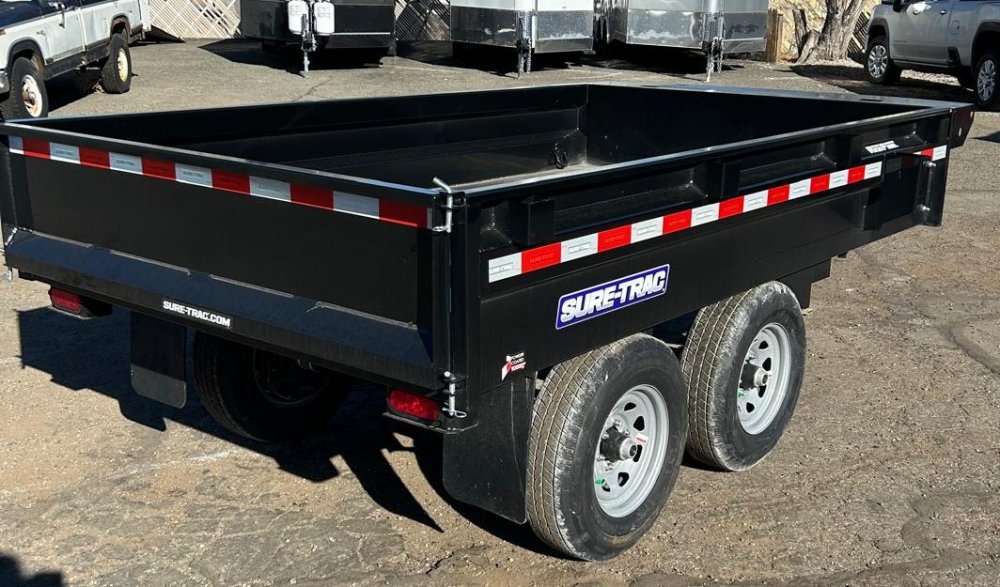 6x10 SD Deckover Dump Trailer, 10K Single Ram