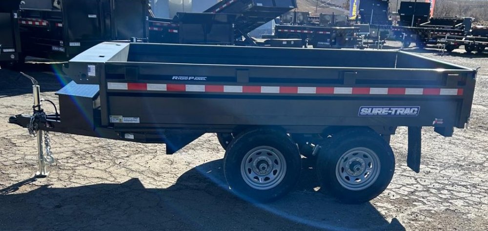 6x10 SD Deckover Dump Trailer, 10K Single Ram