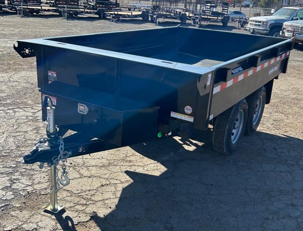 6x10 SD Deckover Dump Trailer, 10K Single Ram