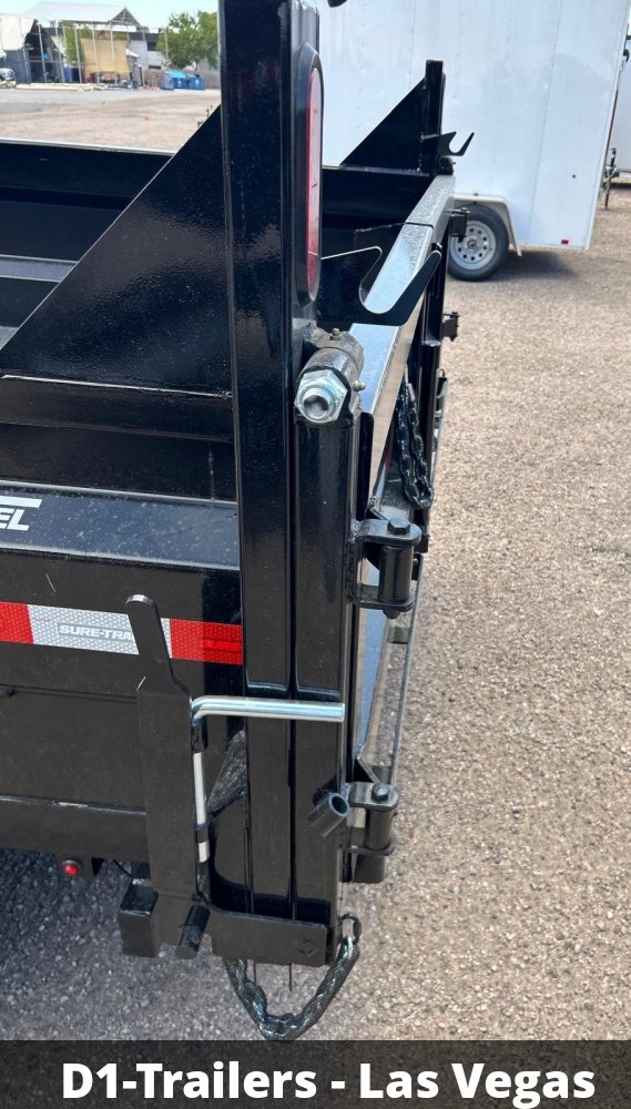 7x14 Sure-Trac Heavy Duty Low Profile Dump Trailer - 14K GVWR | Telescopic Hoist & 3' Sides