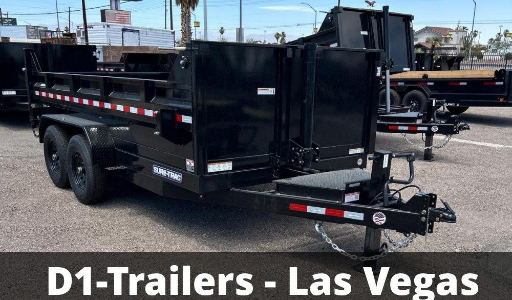 7x14 Sure-Trac Heavy Duty Low Profile Dump Trailer - 14K GVWR | Telescopic Hoist & 3' Sides