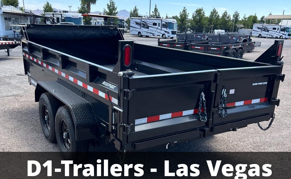 7x14 Sure-Trac Heavy Duty Low Profile Dump Trailer - 14K GVWR | Telescopic Hoist & 3' Sides