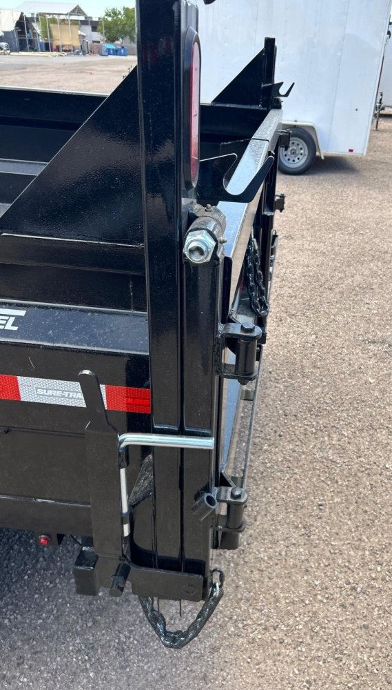 7x14 Sure-Trac Heavy Duty Low Profile Dump Trailer - 14K GVWR | Telescopic Hoist & 3' Sides