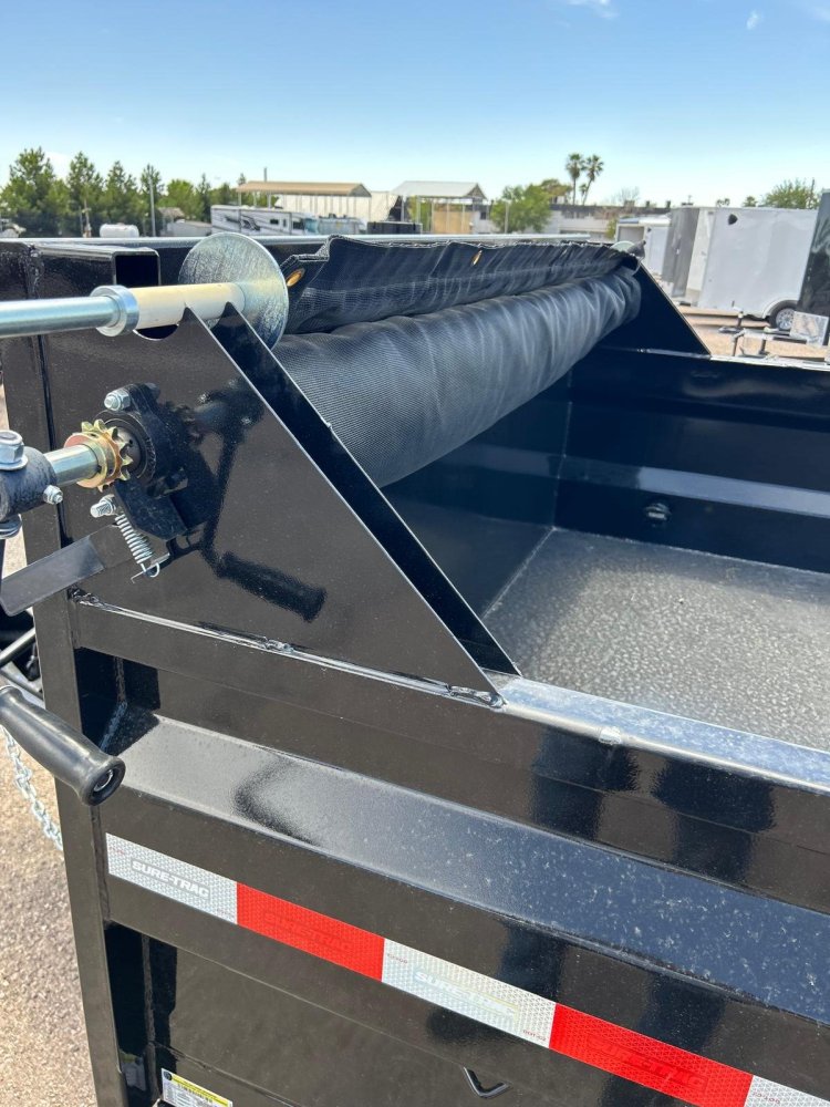 7x14 Sure-Trac Heavy Duty Low Profile Dump Trailer - 14K GVWR | Telescopic Hoist & 3' Sides