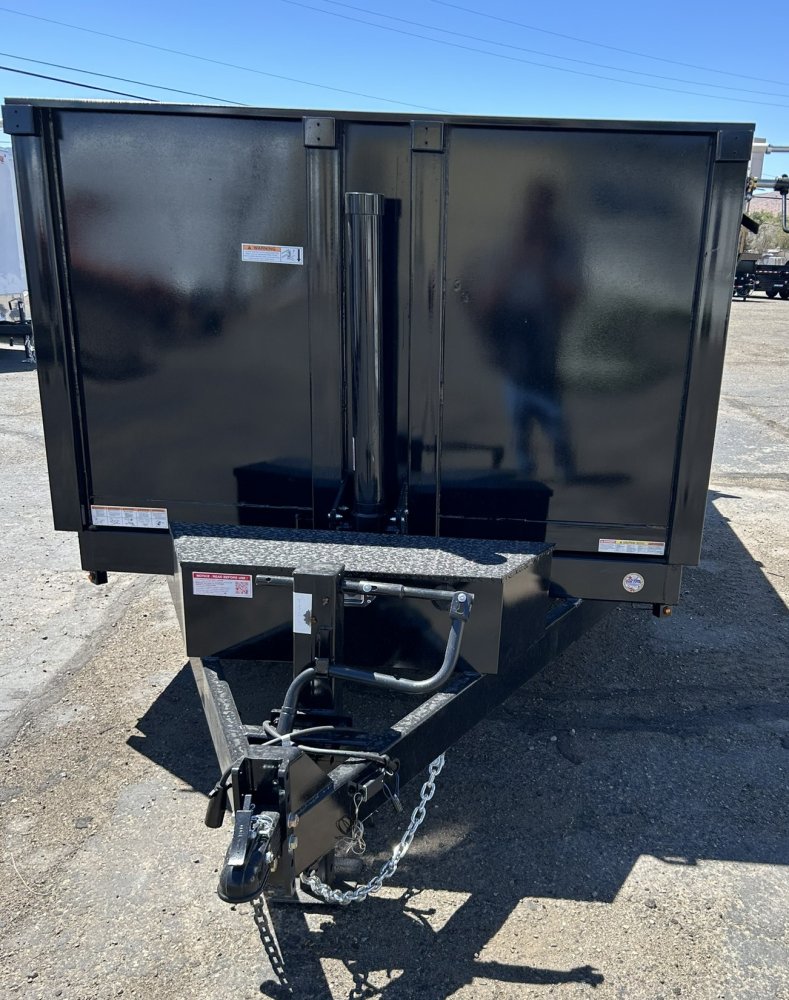 7x14 Sure-Trac Heavy Duty Low Profile Dump Trailer - 14K GVWR | Telescopic Hoist & 3' Sides