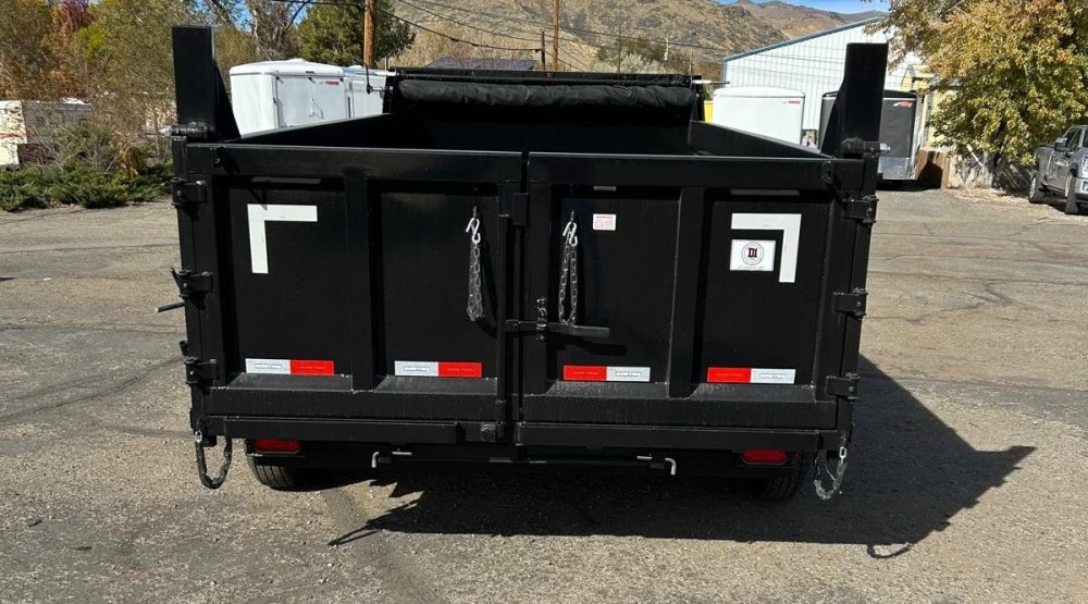 7x14 Sure-Trac Heavy Duty Low Profile Dump Trailer - 14K GVWR | Telescopic Hoist & 3' Sides