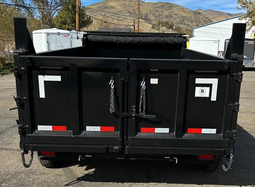 7x14 Sure-Trac Heavy Duty Low Profile Dump Trailer - 14K GVWR | Telescopic Hoist & 3' Sides