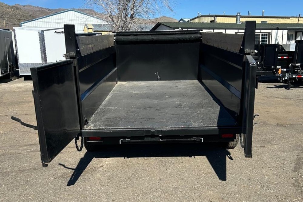 7x14 Sure-Trac Heavy Duty Low Profile Dump Trailer - 14K GVWR | Telescopic Hoist & 3' Sides