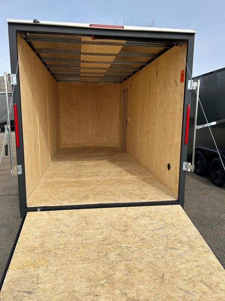 7x16 Pace American Outback DLX Flat Top V-Nose Enclosed Trailer - 7K GVWR | Charcoal | Carson City, 