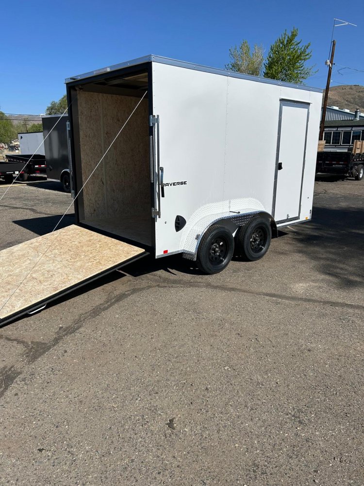 7x12 Traverse Flat Top V-Nose Enclosed Trailer - 7K GVWR