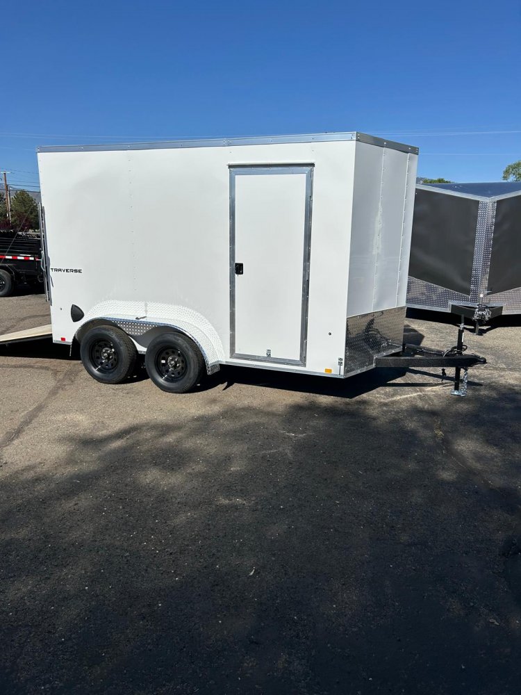 7x12 Traverse Flat Top V-Nose Enclosed Trailer - 7K GVWR