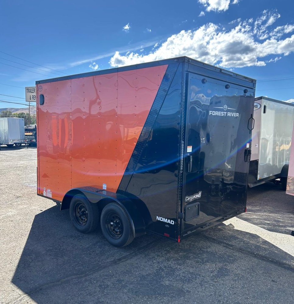 7x12 Cargo King Enclosed Trailer - Schneider Orange & Black