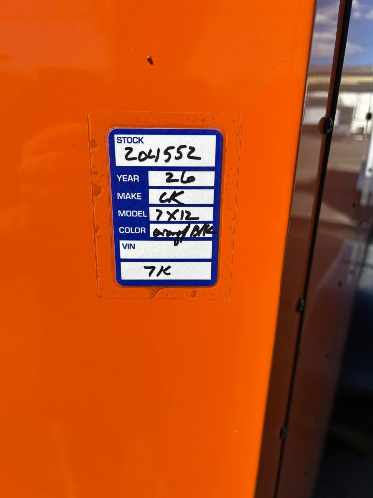 7x12 Cargo King Enclosed Trailer - Schneider Orange & Black