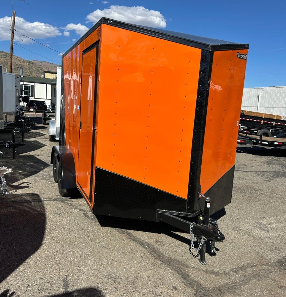 7x12 Cargo King Enclosed Trailer - Schneider Orange & Black