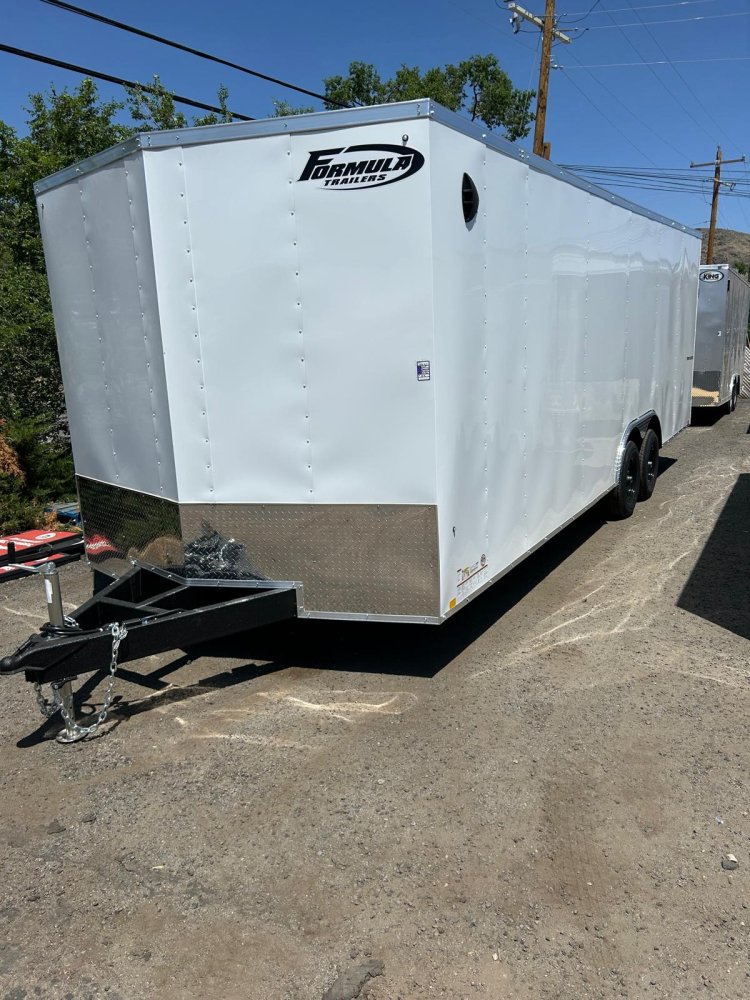 8.5x24 Traverse Flat Top V-Nose Car Hauler Trailer - White | 7K GVWR | For Sale in Carson City, NV