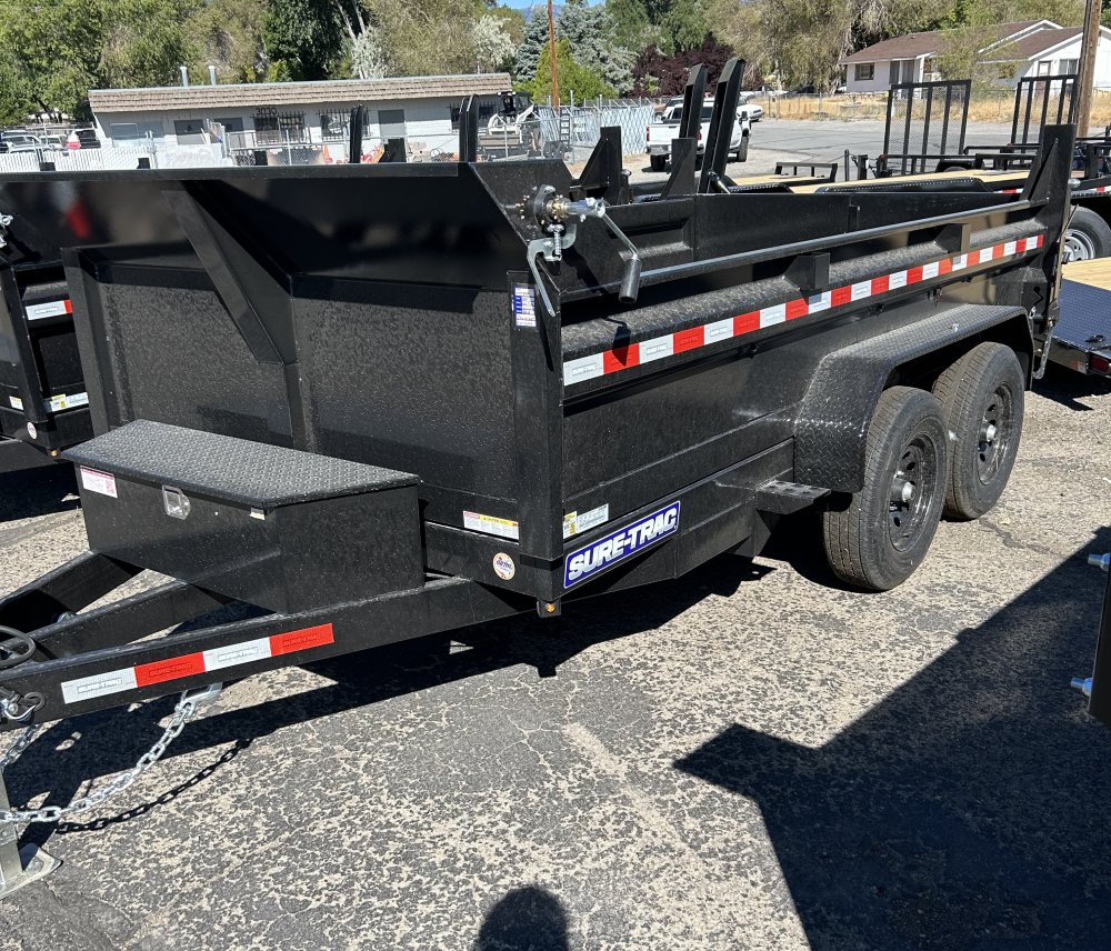 6x12 Sure-Trac SD Low Profile Dump Trailer - 10K GVWR Single Ram | Black | Carson City, NV