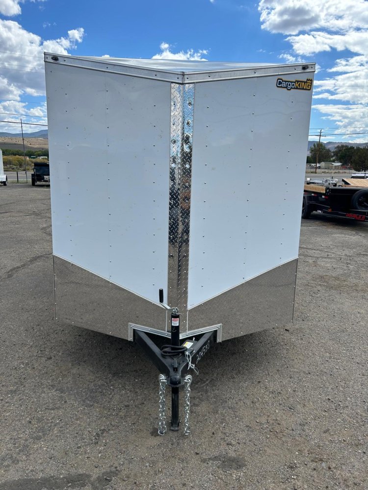 7x12 Cargo King Enclosed Trailer - 7K GVWR Tandem Axle - White