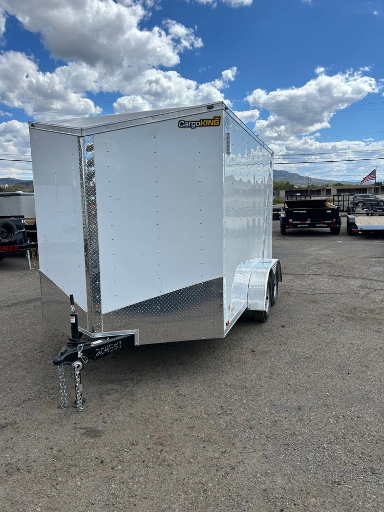 7x12 Cargo King Enclosed Trailer - 7K GVWR Tandem Axle - White