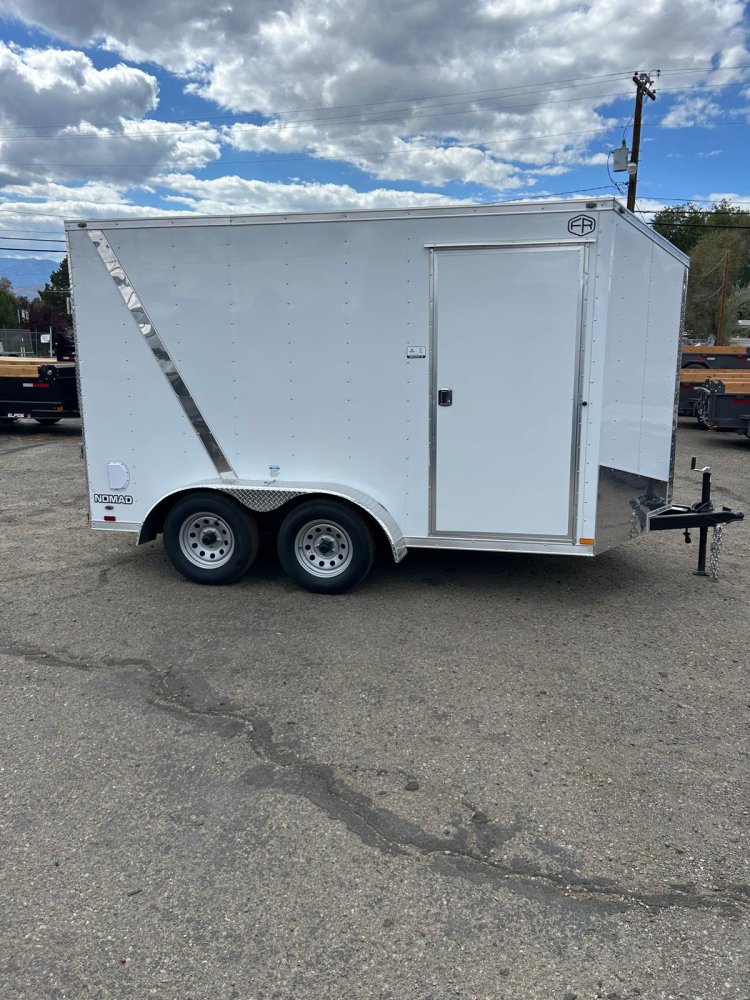 7x12 Cargo King Enclosed Trailer - 7K GVWR Tandem Axle - White