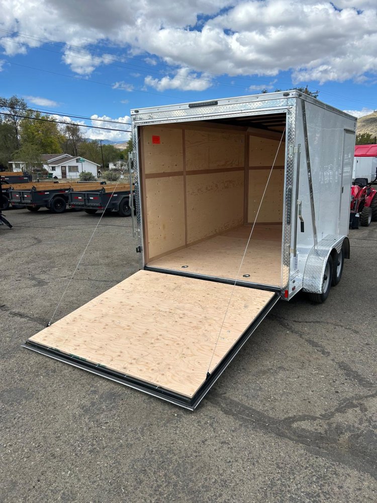 7x12 Cargo King Enclosed Trailer - 7K GVWR Tandem Axle - White