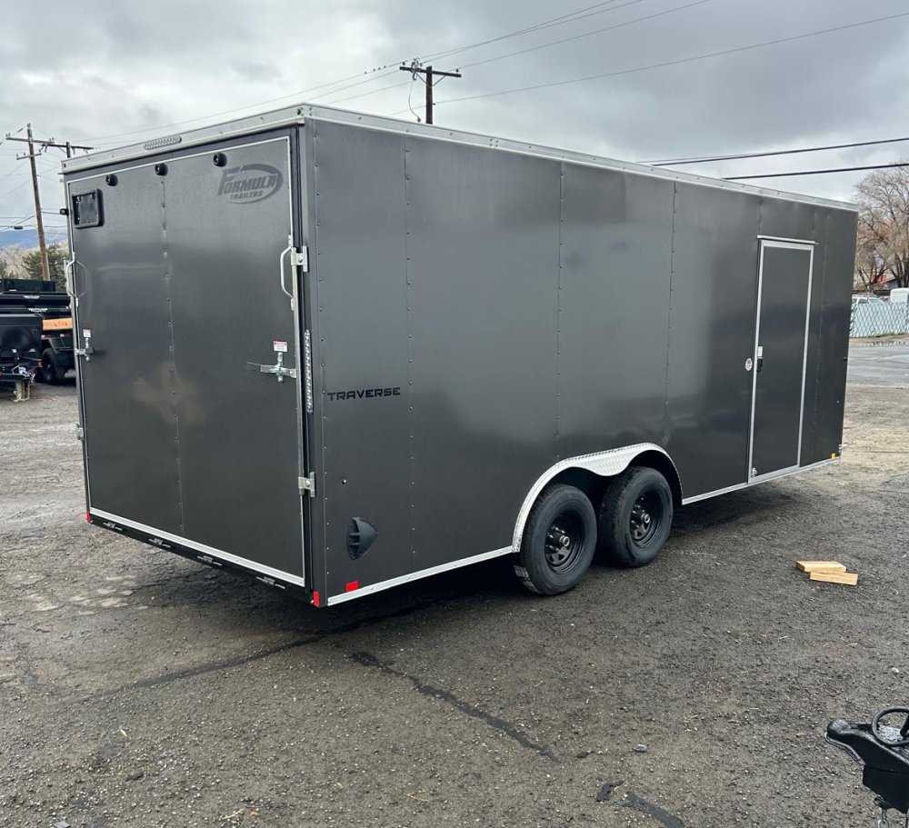 8.5×20 Traverse Flat Top V-Nose Car Hauler Trailer - Charcoal | 7K GVWR | For Sale in Carson City, N