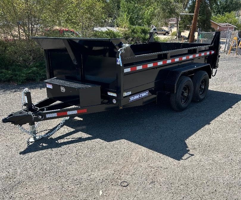 6x12 Sure-Trac SD Low Profile Dump Trailer - 10K GVWR Single Ram | Black | Carson City, NV