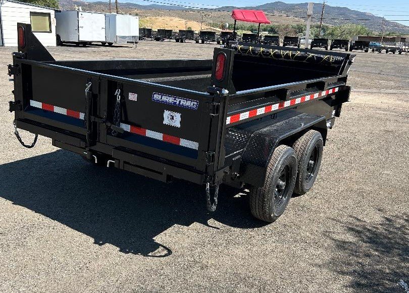 6x12 Sure-Trac SD Low Profile Dump Trailer - 10K GVWR Single Ram | Black | Carson City, NV