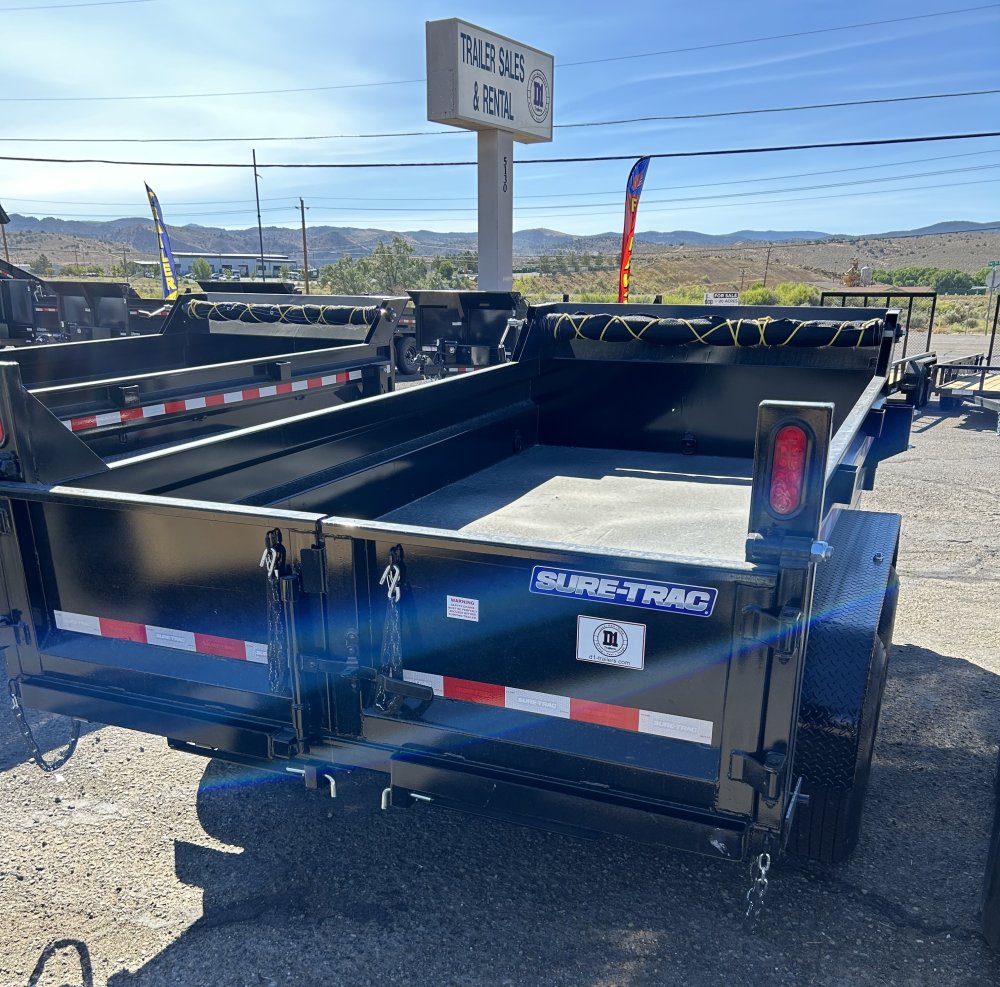 6x12 Sure-Trac SD Low Profile Dump Trailer - 10K GVWR Single Ram | Black | Carson City, NV