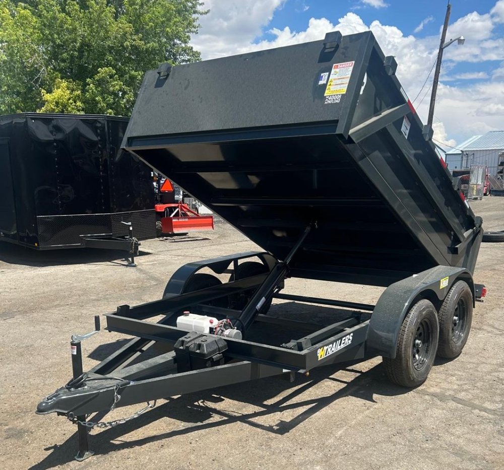 7x10 H-Trailers 7K GVWR Dump Trailer Black | For Sale Carson City