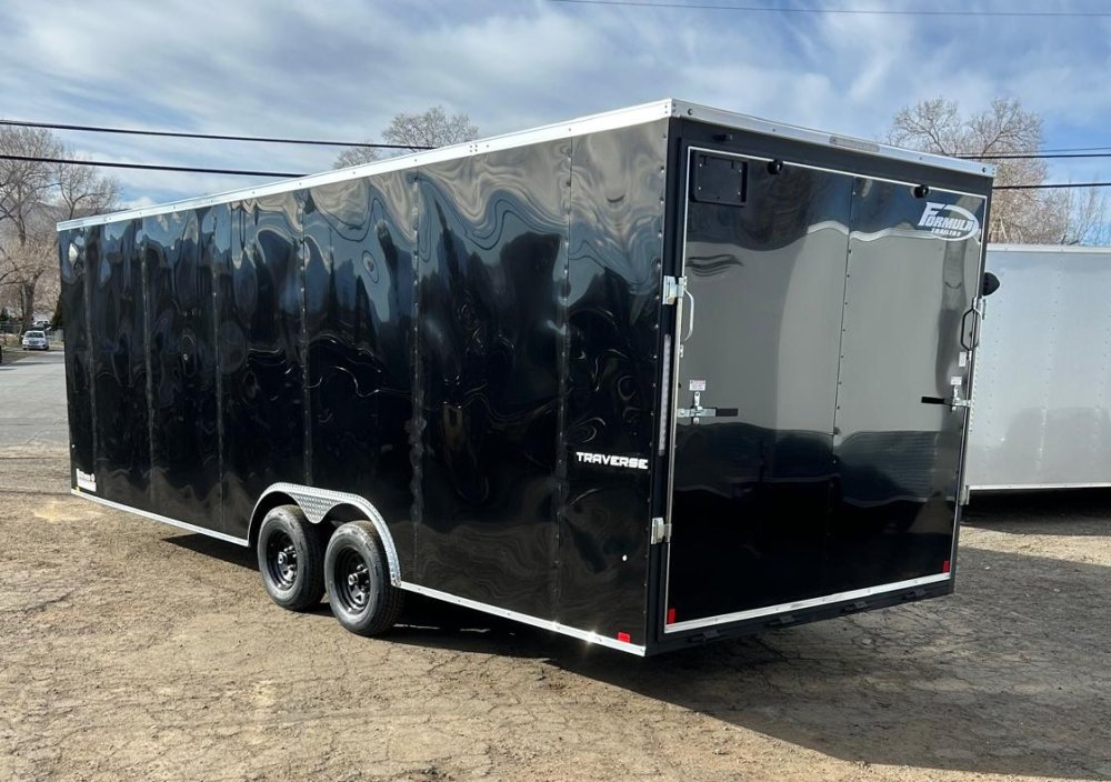 8.5×24 Traverse Flat Top V-Nose Car Hauler Trailer - Black | 7K GVWR | For Sale in Carson City, NV