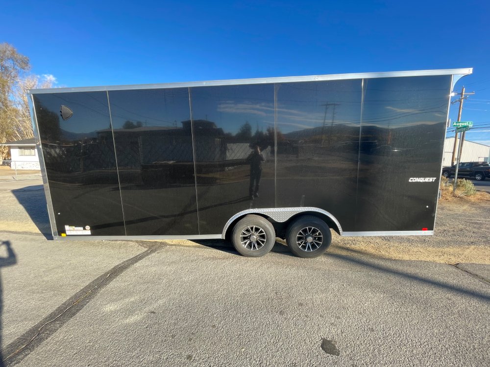8.5 x 20 Conquest SE Enclosed Car Hauler - Composite Black - LED Loading Lights - 9,900 GVWR