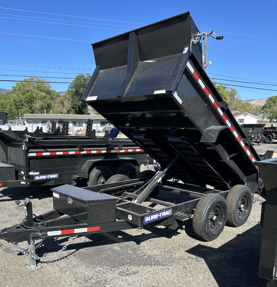 6x10 Sure-Trac SD Low Profile Dump Trailer - 10K GVWR Single Ram | Black | Carson City, NV