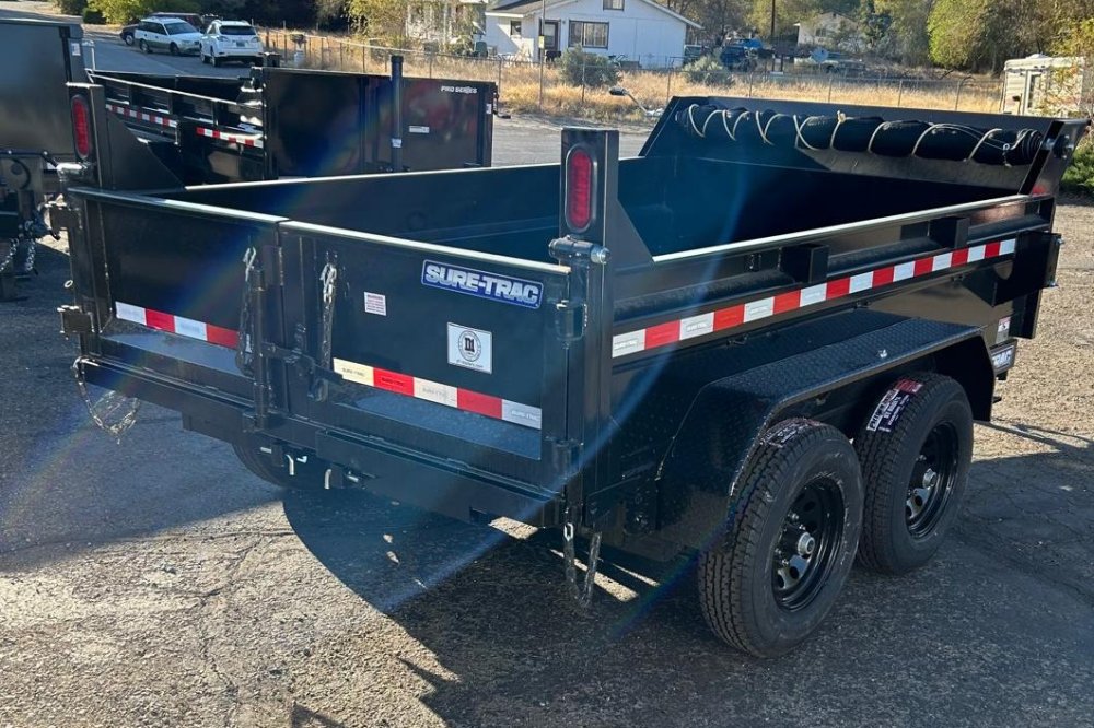 6x10 Sure-Trac SD Low Profile Dump Trailer - 10K GVWR Single Ram | Black | Carson City, NV