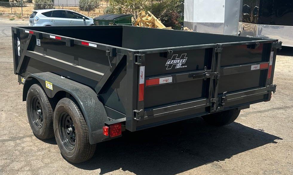 7x10 H-Trailers 7K GVWR Dump Trailer Charcoal Gray | For Sale Carson City